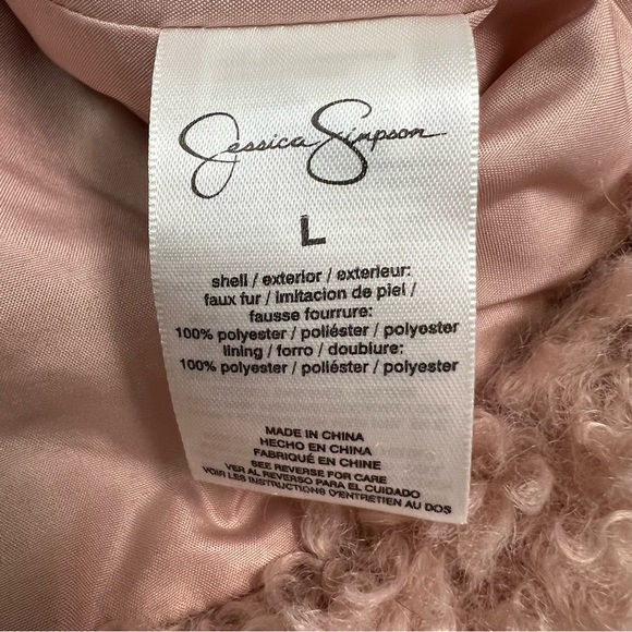 Jessica Simpson Kataleya Fuzzy Jacket PINK SZ L - Picture 11 of 11